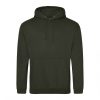 Just Hoods AWJH001 College pamut kapucnis pulóver - Combat Green  