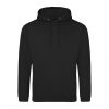 Just Hoods AWJH001 College pamut kapucnis pulóver - Deep Black  