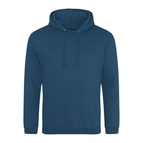 Just Hoods AWJH001 College pamut kapucnis pulóver - Deep Sea Blue  