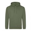 Just Hoods AWJH001 College pamut kapucnis pulóver - Earthy Green  