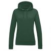 Just Hoods AWJH001F College női pamut kapucnis pulóver - Bottle Green