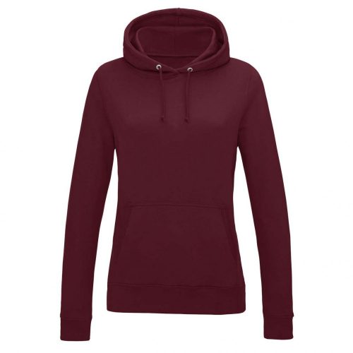 Just Hoods AWJH001F College női pamut kapucnis pulóver - Burgundy