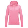 Just Hoods AWJH001F College női pamut kapucnis pulóver - Candyfloss Pink