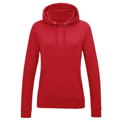 Just Hoods AWJH001F College női pamut kapucnis pulóver - Fire Red