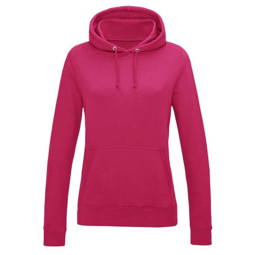 Just Hoods AWJH001F College női pamut kapucnis pulóver - Hot Pink