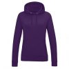 Just Hoods AWJH001F College női pamut kapucnis pulóver - Purple