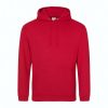 Just Hoods AWJH001 College pamut kapucnis pulóver - Fire Red  