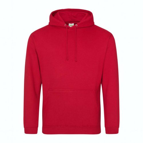 Just Hoods AWJH001 College pamut kapucnis pulóver - Fire Red  