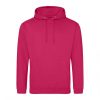 Just Hoods AWJH001 College pamut kapucnis pulóver - Hot Pink  