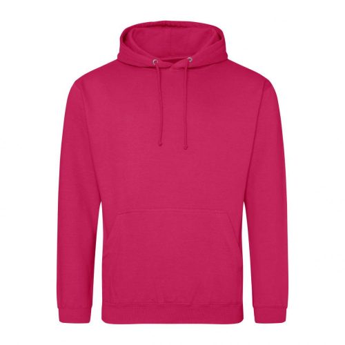 Just Hoods AWJH001 College pamut kapucnis pulóver - Hot Pink  