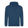 Just Hoods AWJH001 College pamut kapucnis pulóver - Ink Blue  