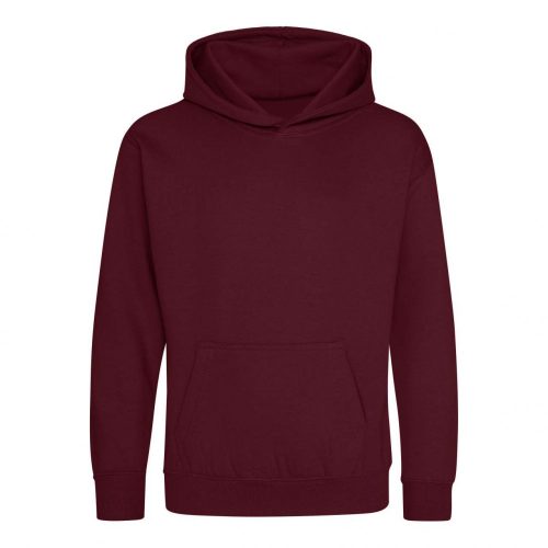 Just Hoods AWJH001J gyerek pamut kapucnis pulóver - Burgundy