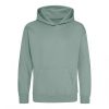 Just Hoods AWJH001J gyerek pamut kapucnis pulóver - Dusty Green