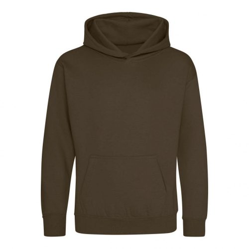 Just Hoods AWJH001J gyerek pamut kapucnis pulóver - Olive Green