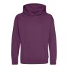 Just Hoods AWJH001J gyerek pamut kapucnis pulóver - Plum