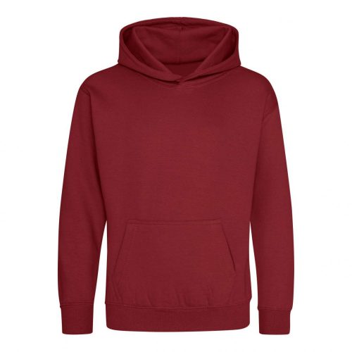 Just Hoods AWJH001J gyerek pamut kapucnis pulóver - Red Hot Chilli