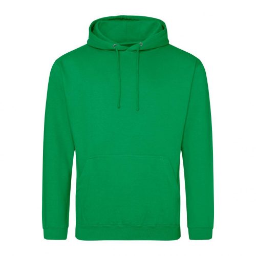 Just Hoods AWJH001 College pamut kapucnis pulóver - Kelly Green  