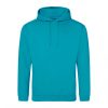 Just Hoods AWJH001 College pamut kapucnis pulóver - Lagoon Blue  