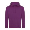 Just Hoods AWJH001 College pamut kapucnis pulóver - Magenta Magic  