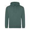 Just Hoods AWJH001 College pamut kapucnis pulóver - Moss Green  