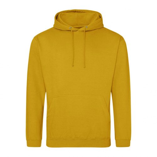 Just Hoods AWJH001 College pamut kapucnis pulóver - Mustard  