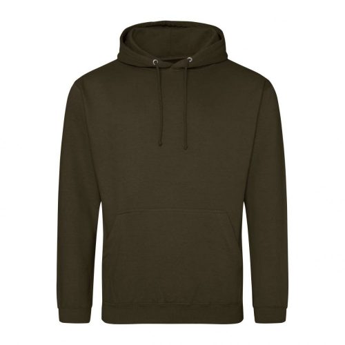 Just Hoods AWJH001 College pamut kapucnis pulóver - Olive Green  