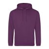 Just Hoods AWJH001 College pamut kapucnis pulóver - Plum  