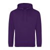 Just Hoods AWJH001 College pamut kapucnis pulóver - Purple  