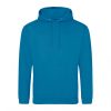 Just Hoods AWJH001 College pamut kapucnis pulóver - Sapphire Blue  