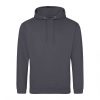 Just Hoods AWJH001 College pamut kapucnis pulóver - Shark Grey  