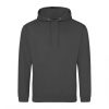 Just Hoods AWJH001 College pamut kapucnis pulóver - Steel Grey  