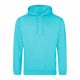 Just Hoods AWJH001 College pamut kapucnis pulóver - Turquoise Surf  