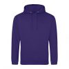 Just Hoods AWJH001 College pamut kapucnis pulóver - Ultra Violet  