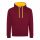 Just Hoods AWJH003 Varsity pamut kapucnis pulóver - Burgundy/Gold