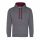 Just Hoods AWJH003 Varsity pamut kapucnis pulóver - Charcoal Grey/Burgundy