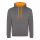 Just Hoods AWJH003 Varsity pamut kapucnis pulóver - Charcoal/Orange Crush