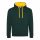 Just Hoods AWJH003 Varsity pamut kapucnis pulóver - Forest Green/Gold