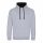 Just Hoods AWJH003 Varsity pamut kapucnis pulóver - Heather Grey/Jet Black