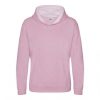 Just Hoods AWJH003J Varsity gyerek pamut kapucnis pulóver - Baby Pink/Arctic White