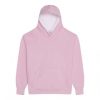 Just Hoods AWJH003J Varsity gyerek pamut kapucnis pulóver - Baby Pink/Arctic White