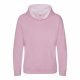 Just Hoods AWJH003J Varsity gyerek pamut kapucnis pulóver - Baby Pink/Arctic White