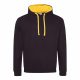 Just Hoods AWJH003 Varsity pamut kapucnis pulóver - Jet Black/Gold