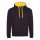 Just Hoods AWJH003 Varsity pamut kapucnis pulóver - Jet Black/Gold