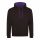 Just Hoods AWJH003 Varsity pamut kapucnis pulóver - Jet Black/Purple