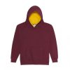 Just Hoods AWJH003J Varsity gyerek pamut kapucnis pulóver - Burgundy/Gold