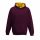 Just Hoods AWJH003J Varsity gyerek pamut kapucnis pulóver - Burgundy/Gold