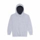 Just Hoods AWJH003J Varsity gyerek pamut kapucnis pulóver - Heather Grey/French Navy