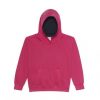 Just Hoods AWJH003J Varsity gyerek pamut kapucnis pulóver - Hot Pink/French Navy