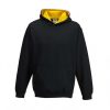 Just Hoods AWJH003J Varsity gyerek pamut kapucnis pulóver - Jet Black/Gold