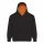 Just Hoods AWJH003J Varsity gyerek pamut kapucnis pulóver - Jet Black/Orange Crush